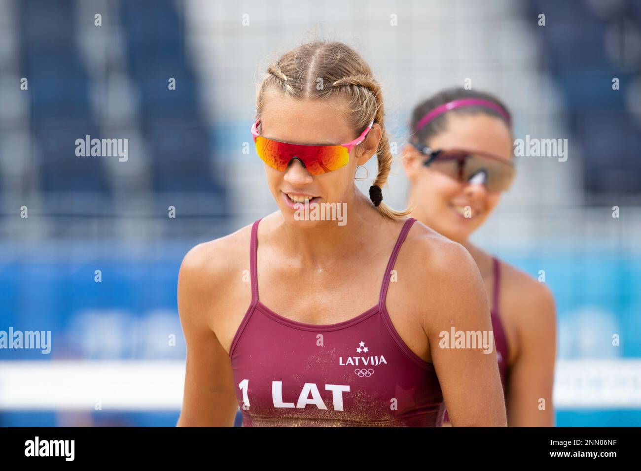 July 31, 2021: Tina Graudina (1) of Latvia during the Women's Beach ...