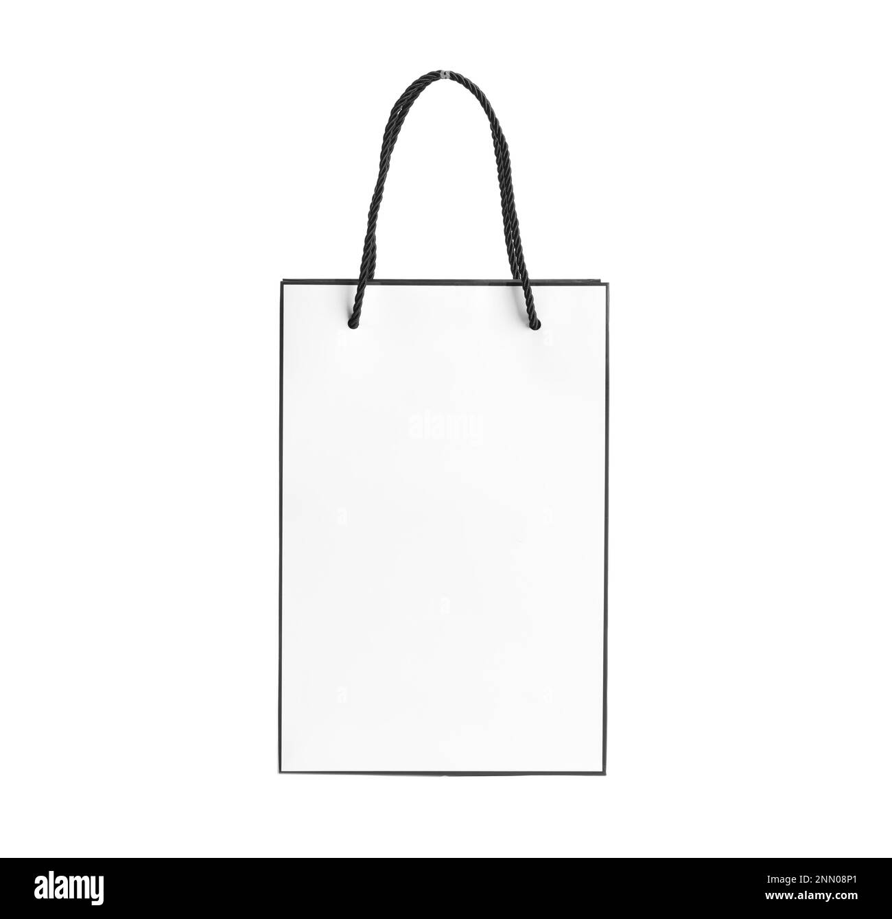 Stylish gift paper bag isolated on white Stock Photo Alamy