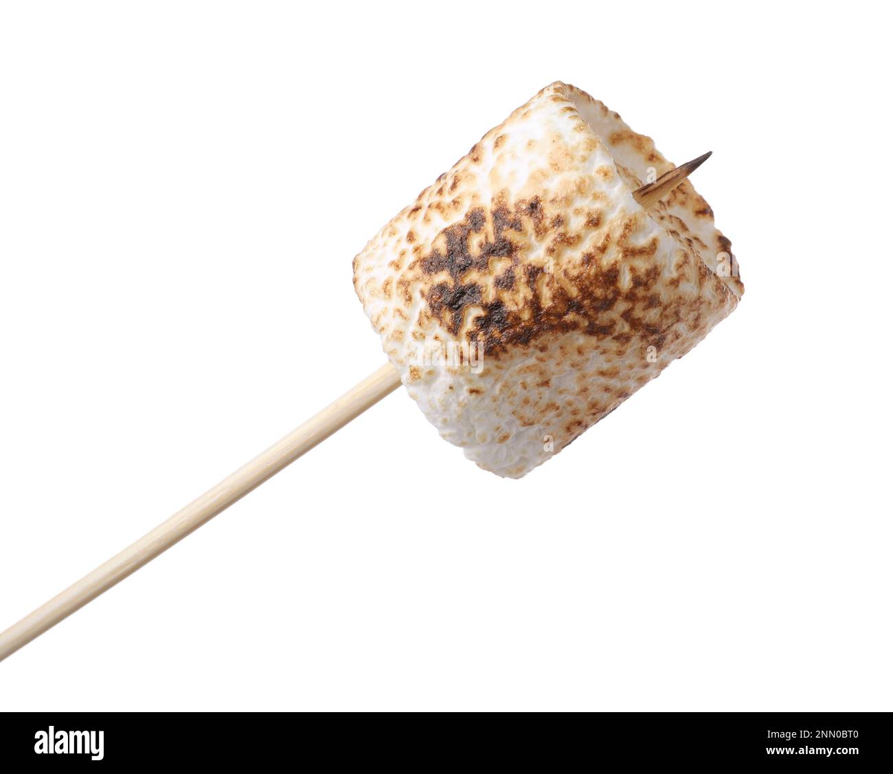 Stick with roasted marshmallow isolated on white Stock Photo Alamy