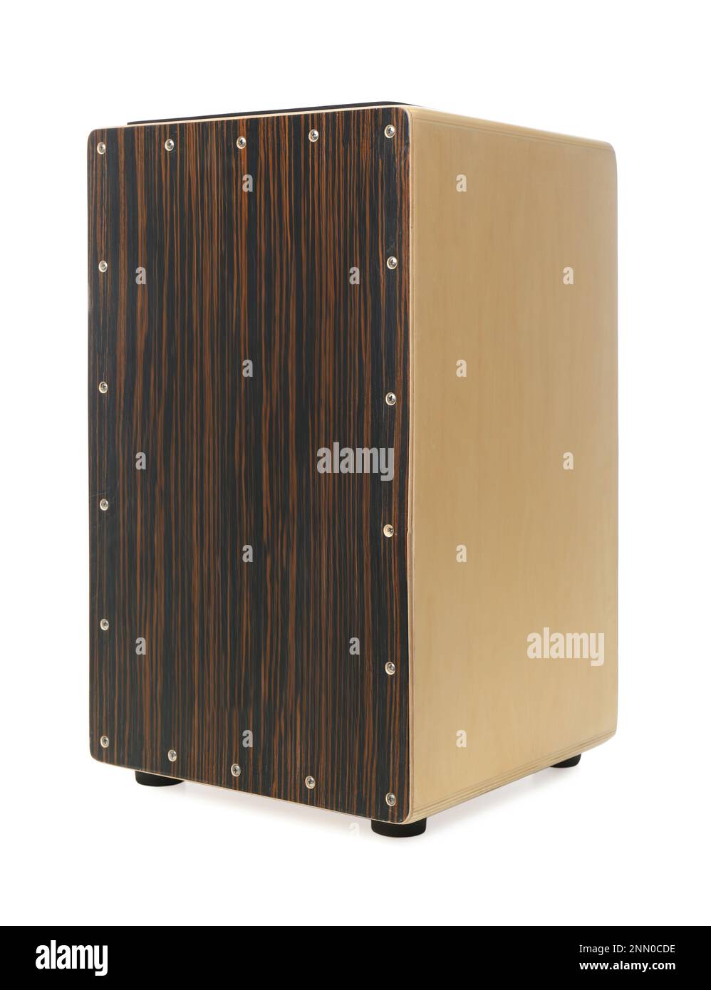 Cajon isolated on white. Percussion musical instrument Stock Photo Alamy