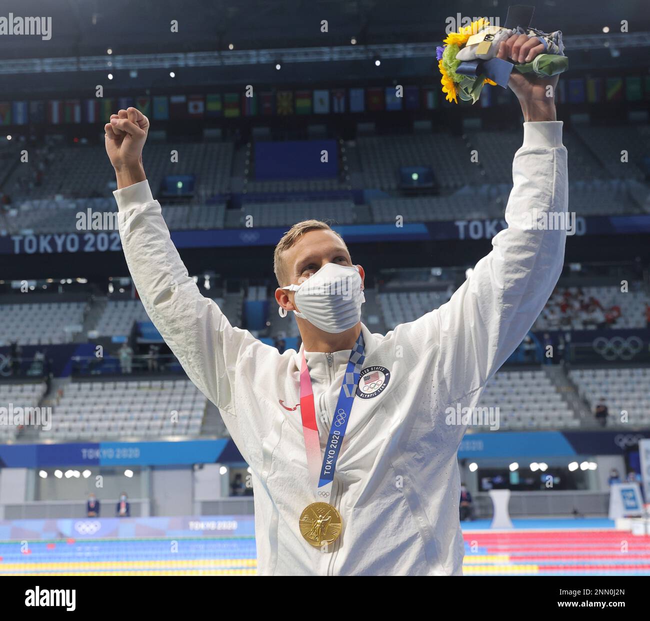 DRESSEL Caeleb of United States celebrates after award ceremony of Men ...