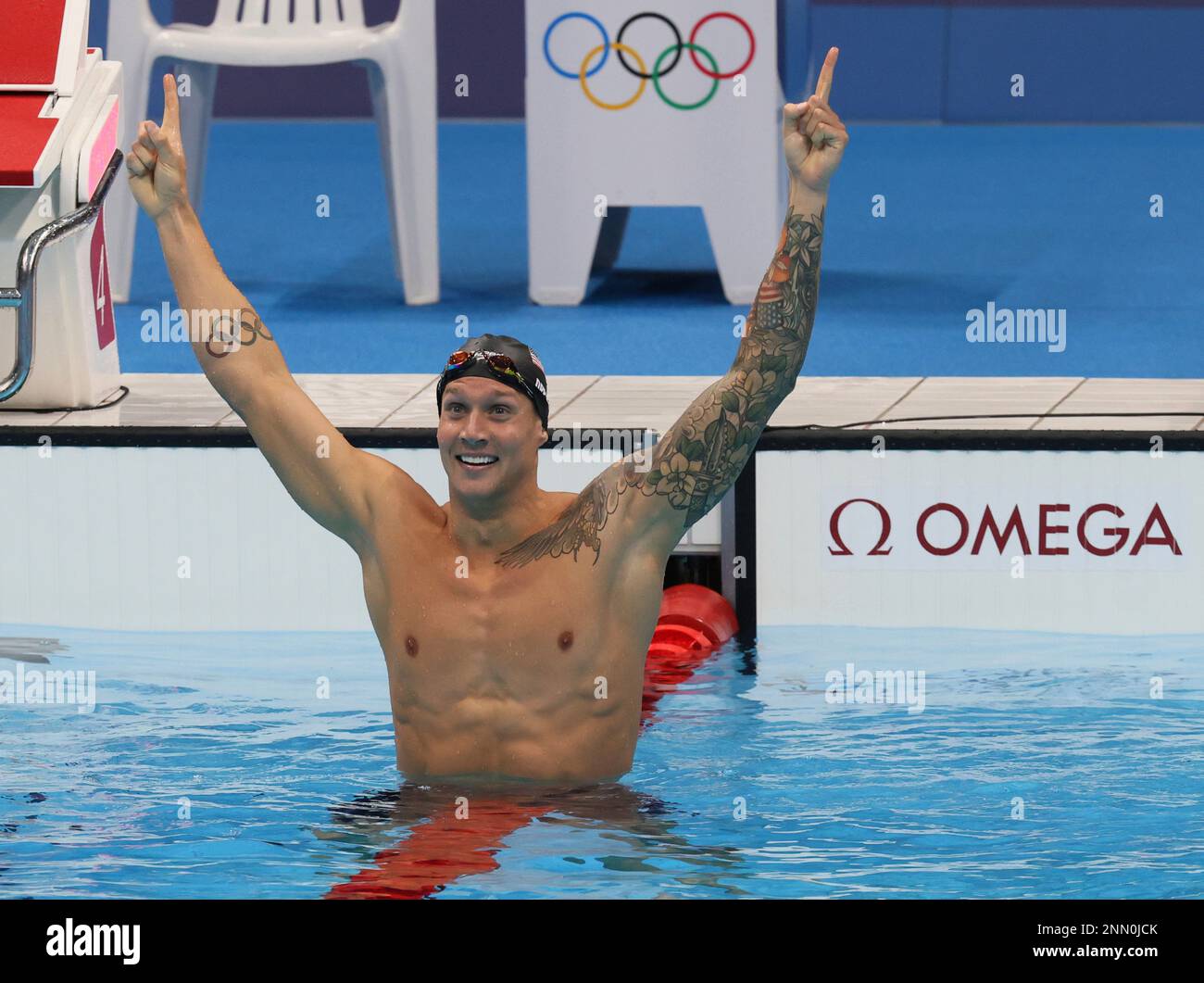 DRESSEL Caeleb of United States reacts after Men's 100m Freestyl final ...