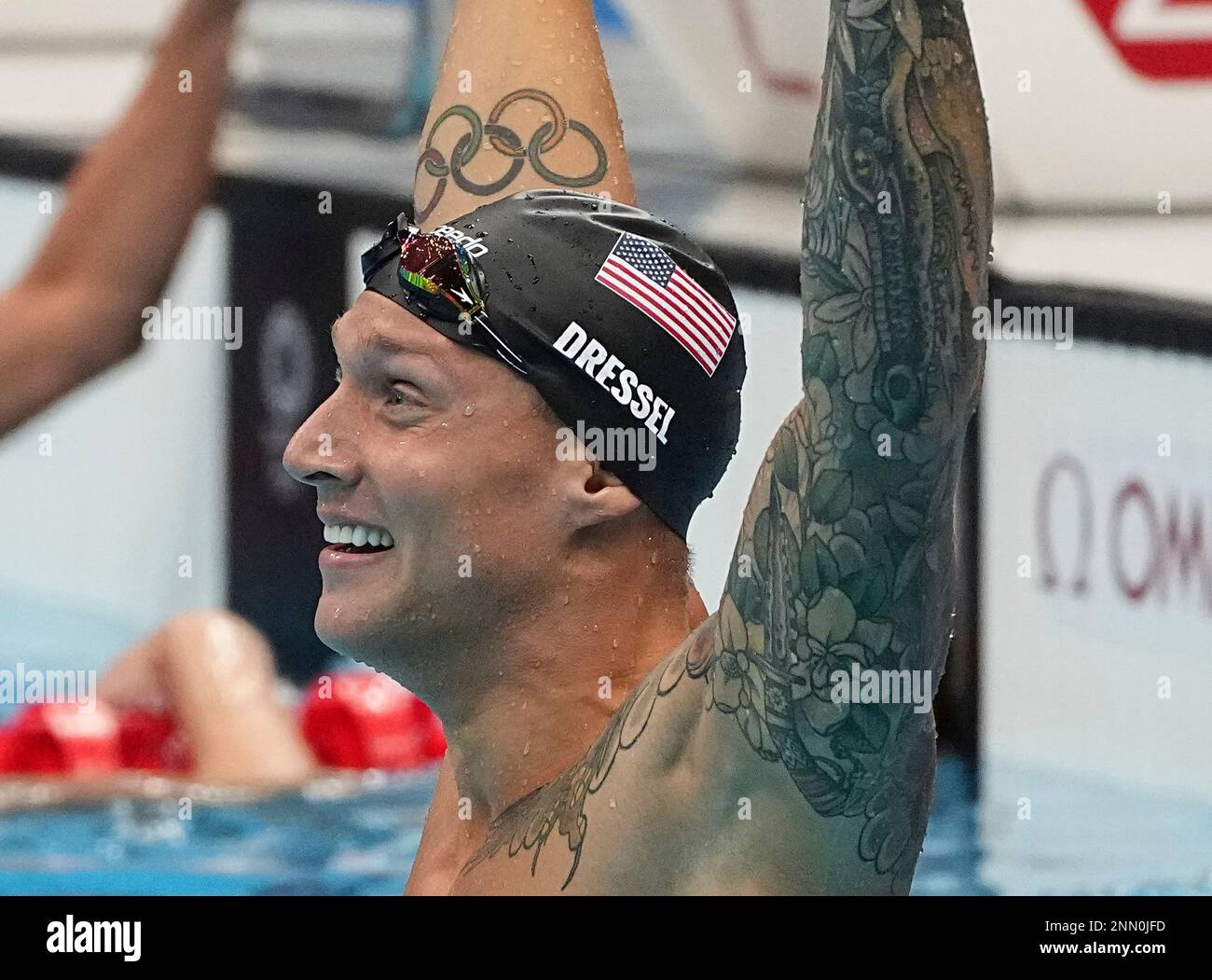 DRESSEL Caeleb of United States reacts after Men's 100m Freestyl final ...