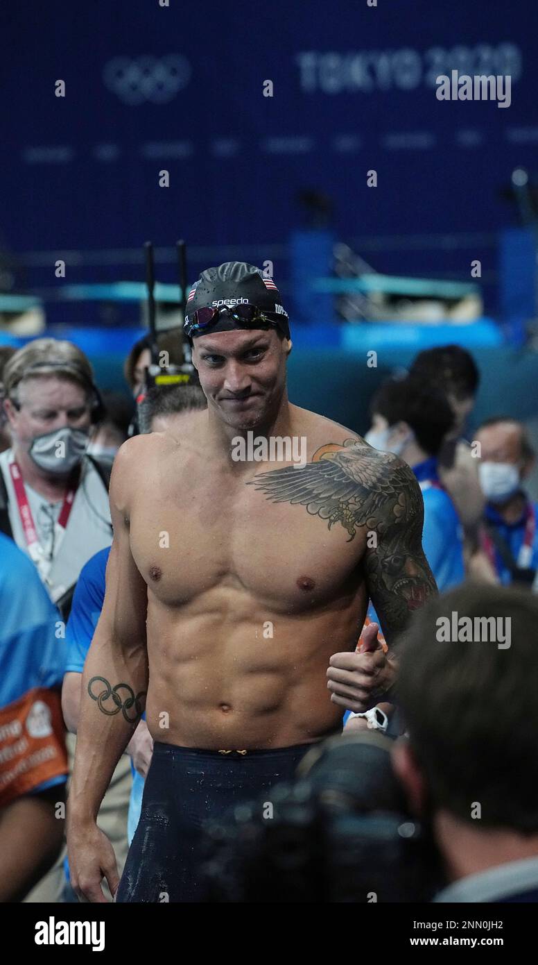 DRESSEL Caeleb of United States reacts after Men's 100m Freestyl final ...