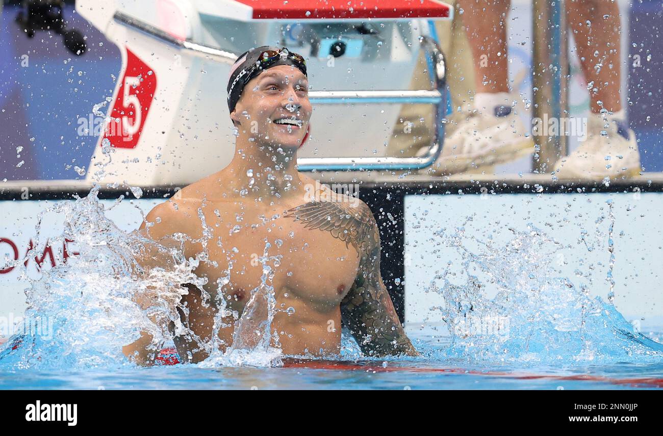 DRESSEL Caeleb of United States reacts after Men's 100m Freestyl final ...