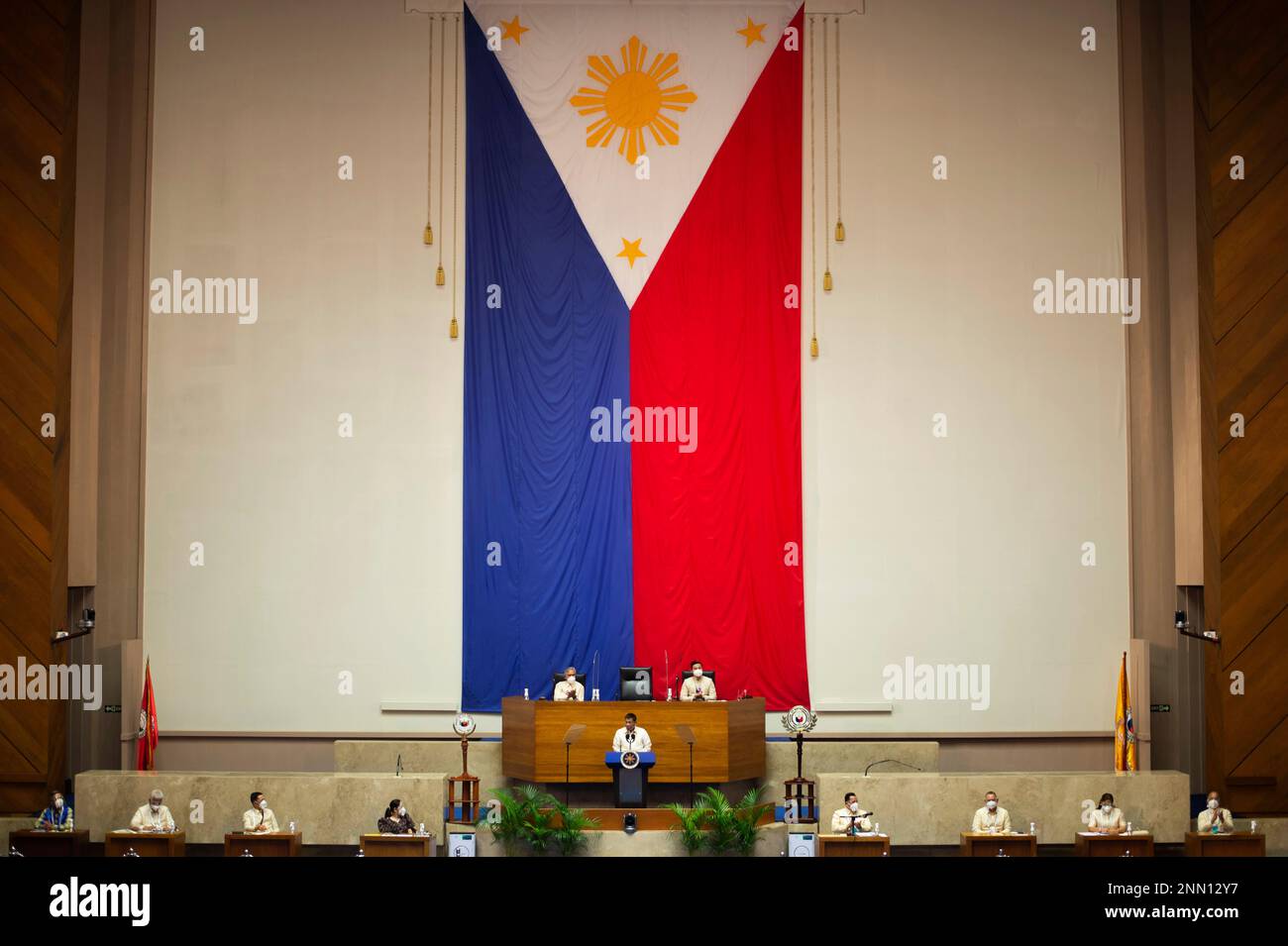 Philippine President Rodrigo Duterte, Center, Delivers His Final State ...