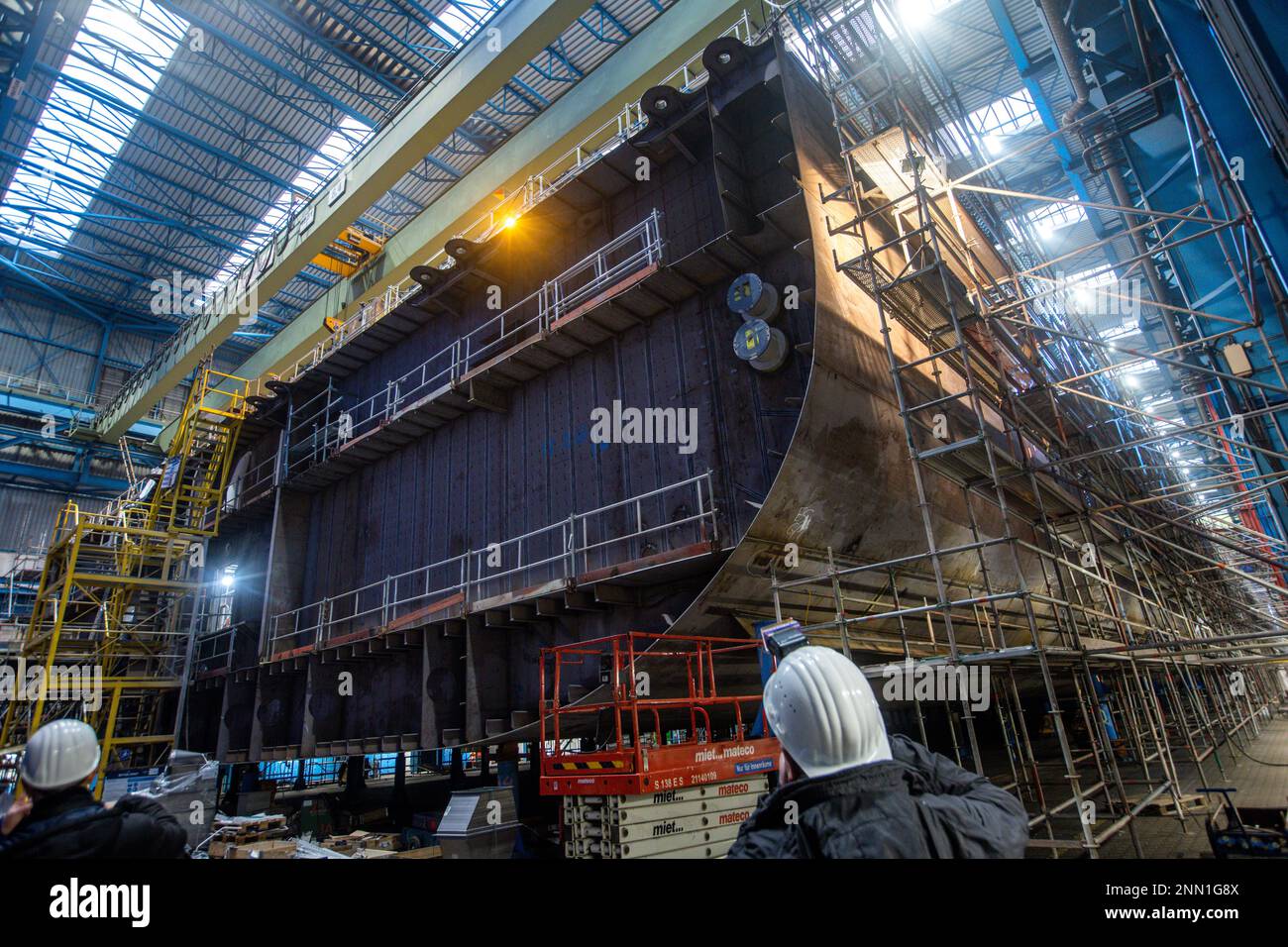 Rostock, Germany. 20th Feb, 2023. The nacelle section for the