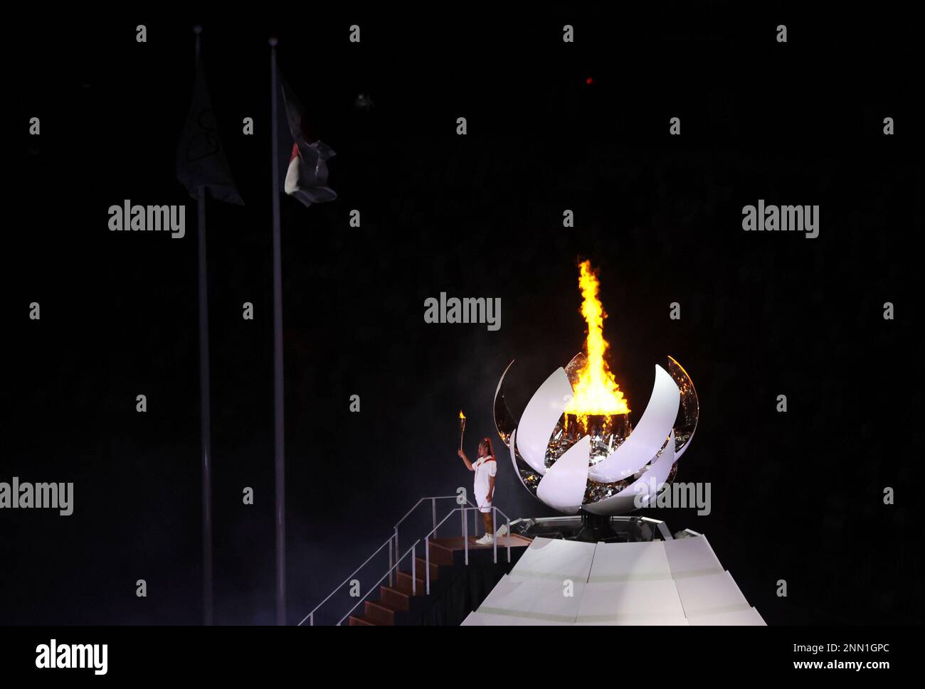 Tennis player olympic torch