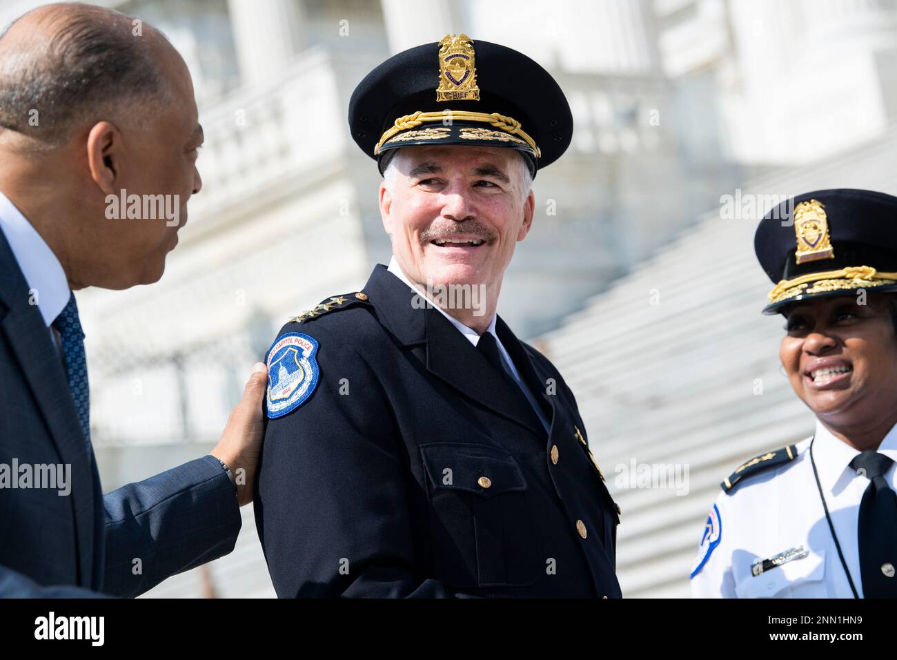 UNITED STATES JULY 23 J. Thomas Manger, center, the new chief of the U.S. Capitol Police
