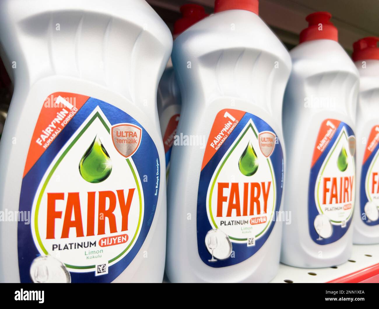 Fairy Platinum All in One dishwasher tablet in soap compartment of  dishwasher Stock Photo - Alamy