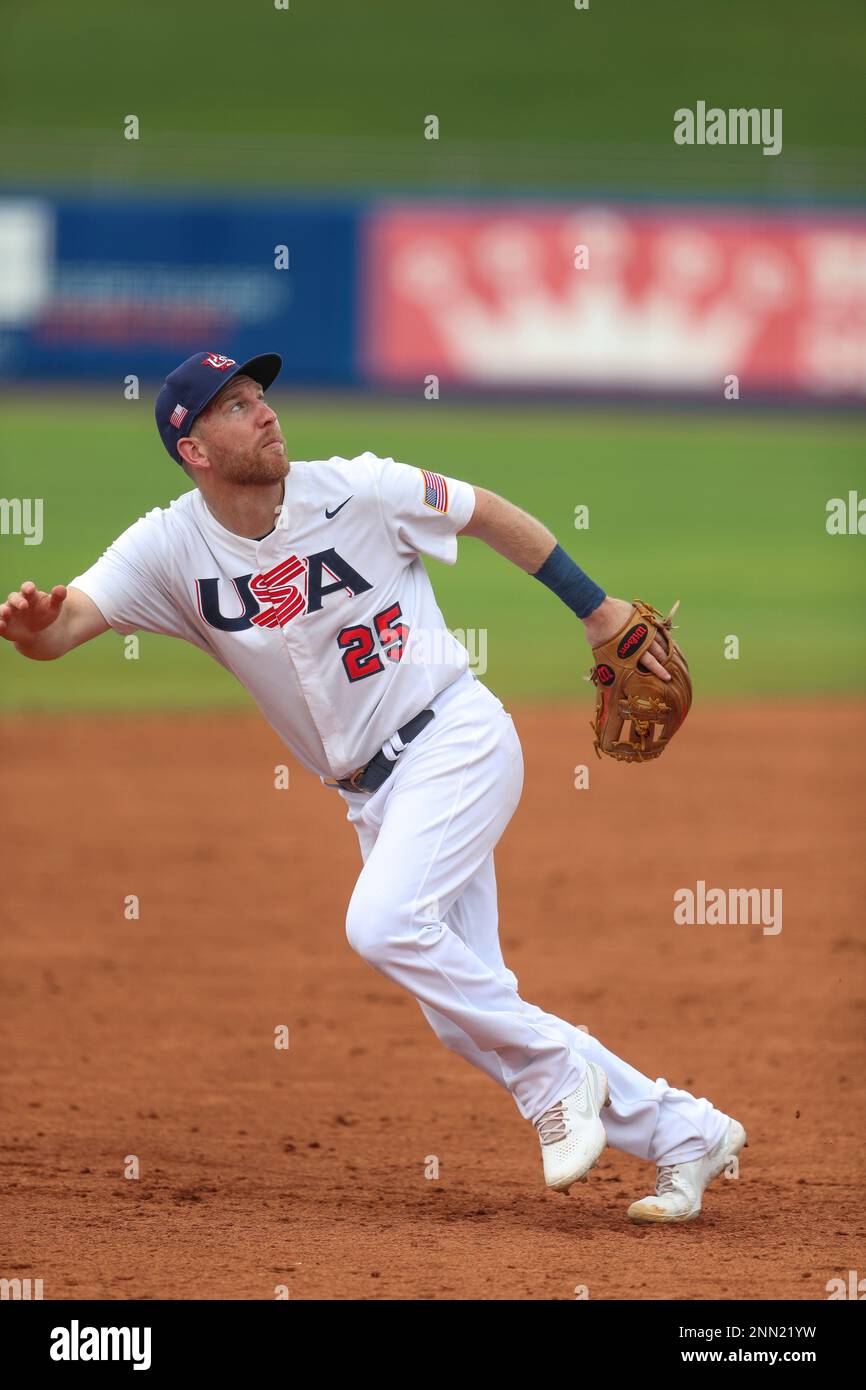 Todd Frazier (25) of Team U.S.A. celebrates during the 2021 WBSC Baseball  America Qualifier at Clover Park in Port St. Lucie, Florida (Tom DiPace via  AP Stock Photo - Alamy