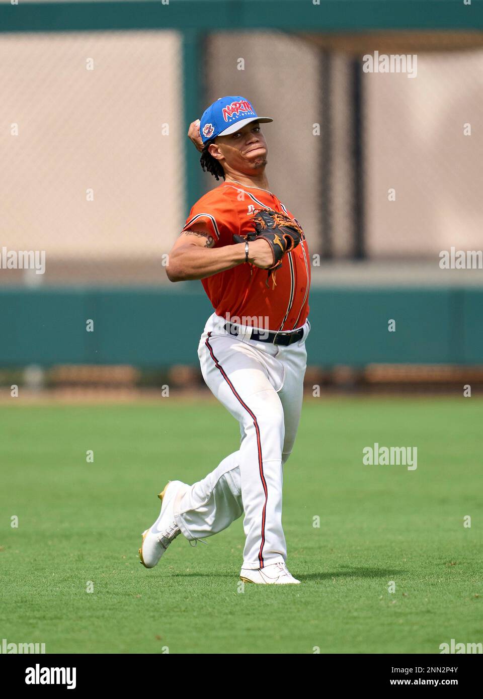 Escambia Gators outfielder JoJo Blackmon (16) during practice before