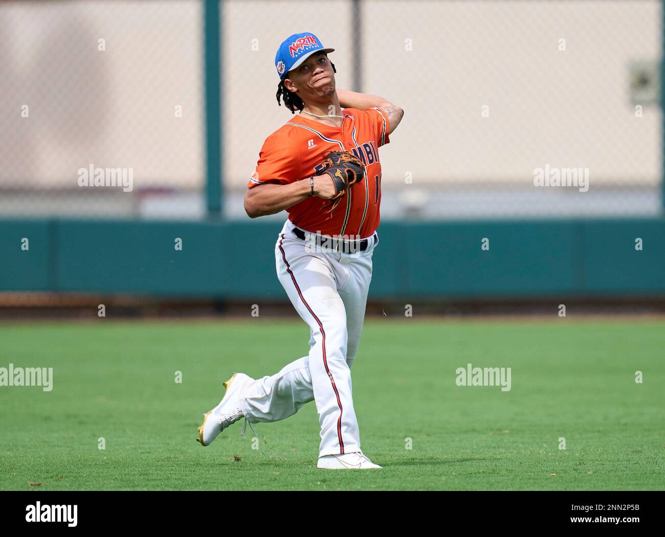 Escambia Gators outfielder JoJo Blackmon (16) during practice before