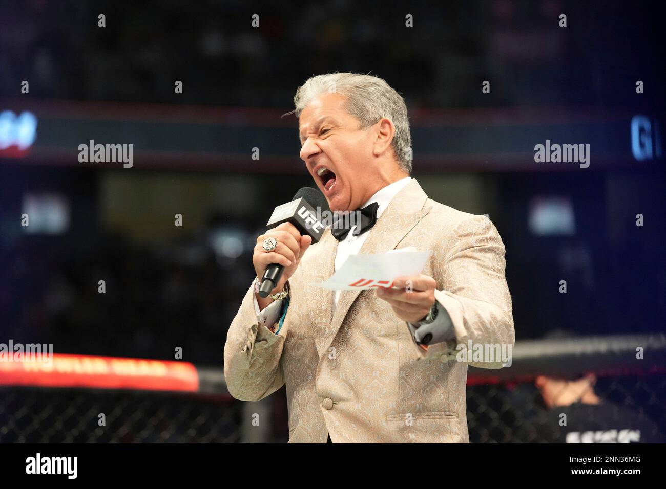 LAS VEGAS, NV - JULY 10: Bruce Buffer the official octagon announcer ...