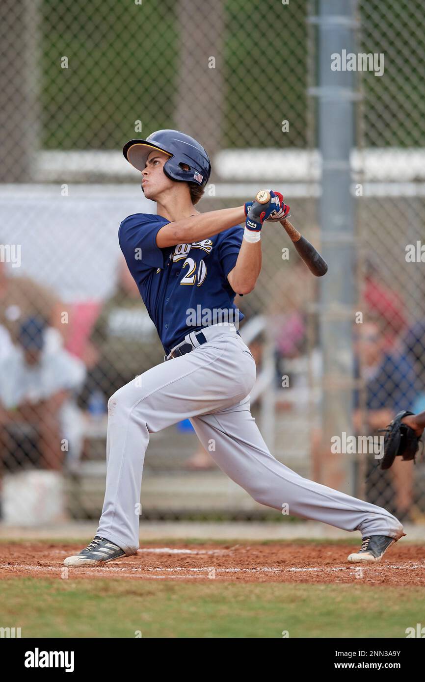 Maxwell Muncy (20) during the WWBA World Championship at the Roger Dean  Complex on October 11, 2019 in Jupiter, Florida. Maxwell Muncy attends Thousand  Oaks High School in Camarillo, CA and is committed to Arkansas. (Mike  Janes/Four Seam
