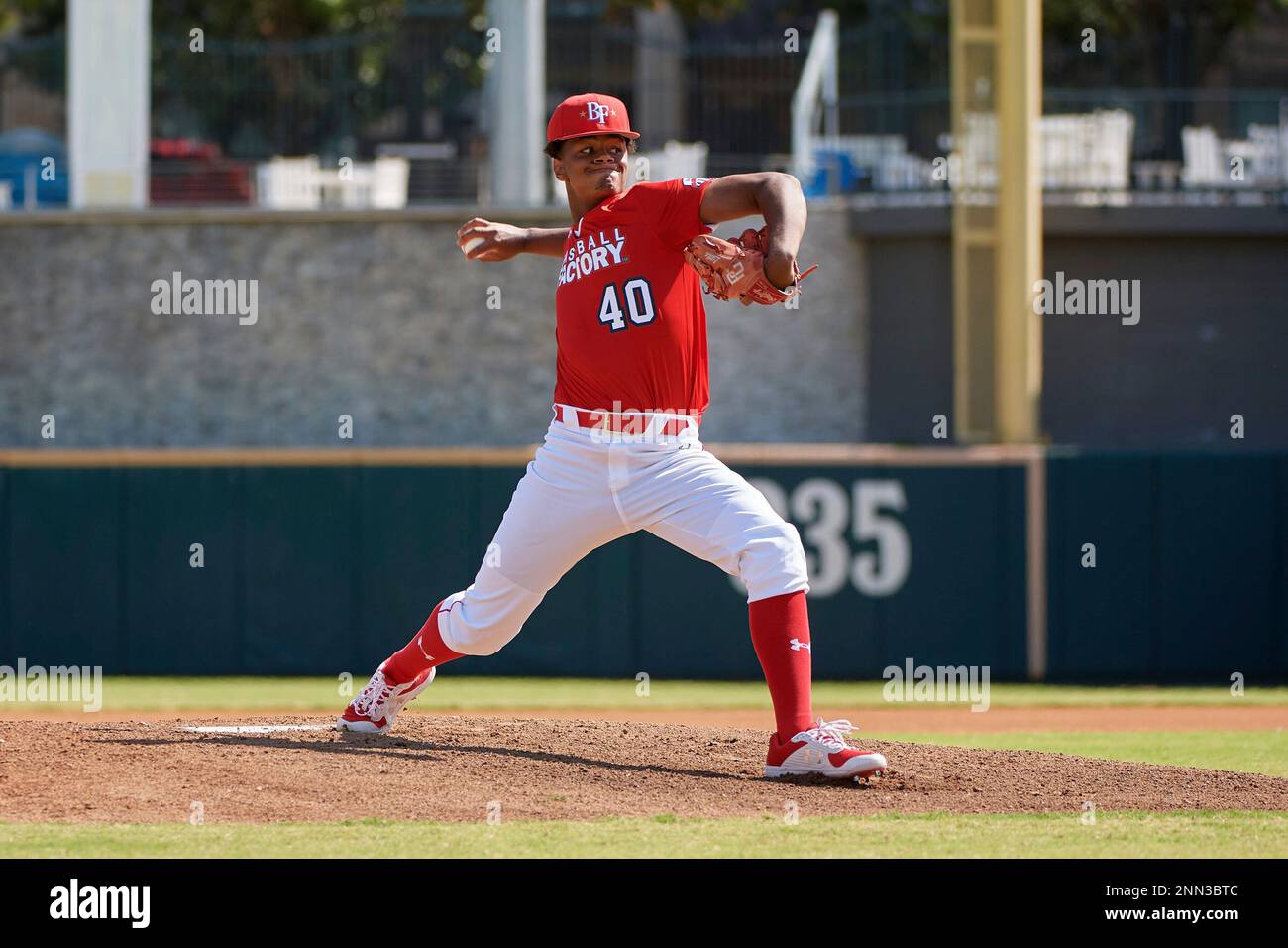 Pitcher Christian Little (40) during the Baseball Factory AllStar