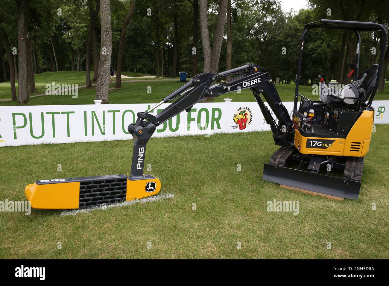 SILVIS, IL JULY 09 A John Deere display with a large putter on the