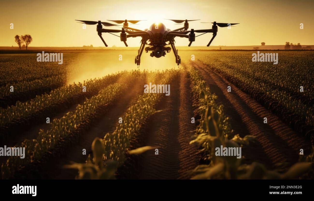 Benefits of Drones in Agriculture Press Photo Showing Use of Drone Technology for Farmers and