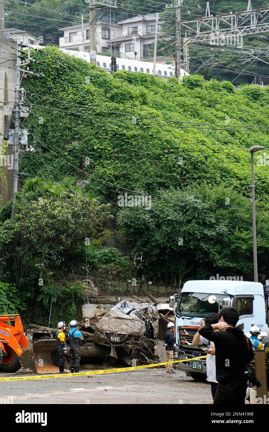 A Shinkansen Bullet Train Runs Above After Resuming Its Operation.
