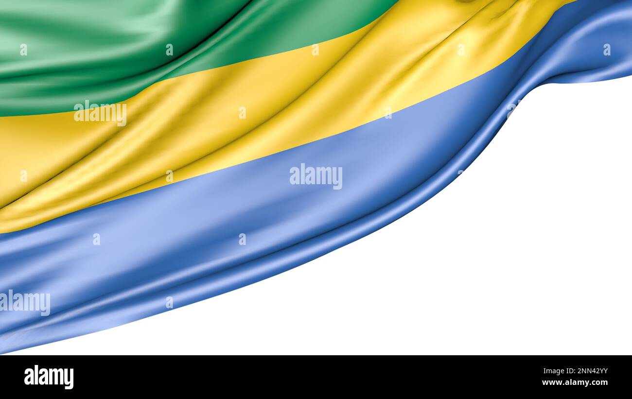 Gabon Flag Isolated on White Background, 3D Illustration Stock Photo ...