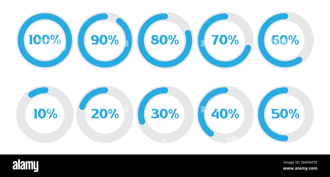 Infographic percentage circle icons vector illustration isolated on white background. Stock Vector