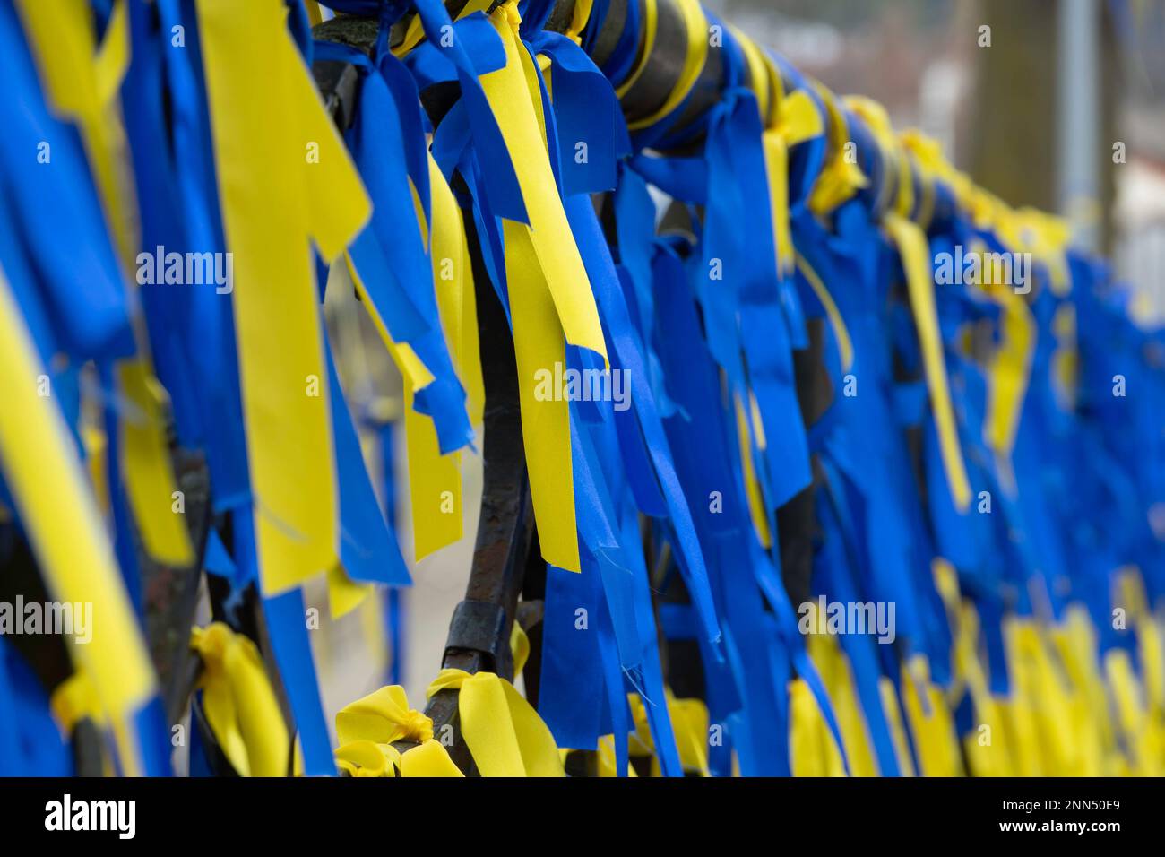 Vilnius, Lithuania - circa March, 2022: Installations near the Russian embassy against the war with Ukraine Stock Photo