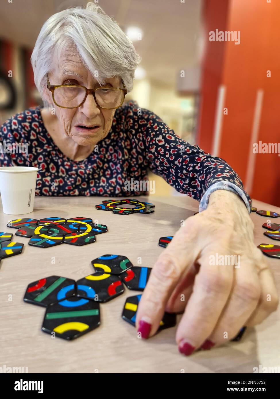 Living with Alzheimer disease, Lyon, France Stock Photo