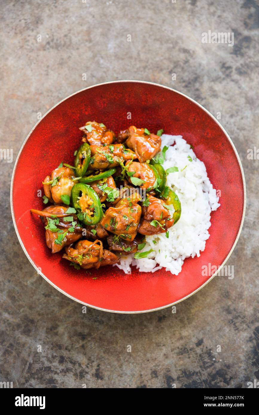 This image released by Milk Street shows a recipe for caramel chicken