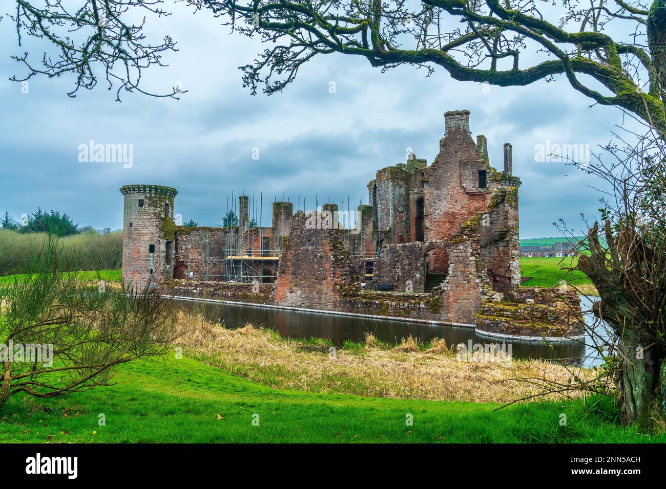 Caerlaverock Castle, Glencaple, Dumfries and Galloway, Scotland, United Kingdom, Europe Stock Photo