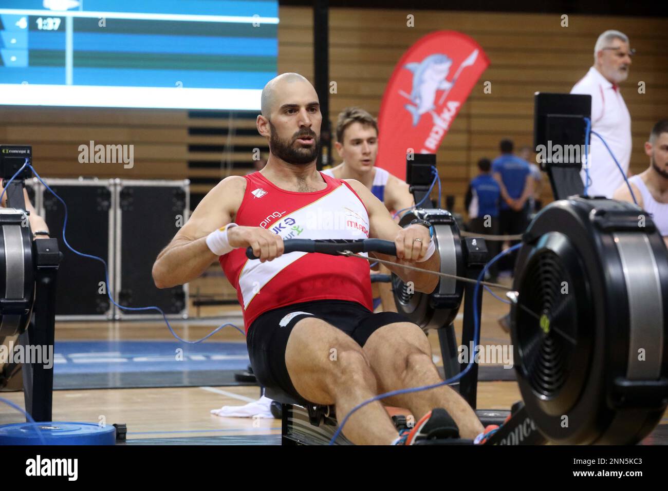 Martin Sinkovic competes during the Croatian Rowing Indoor Championship