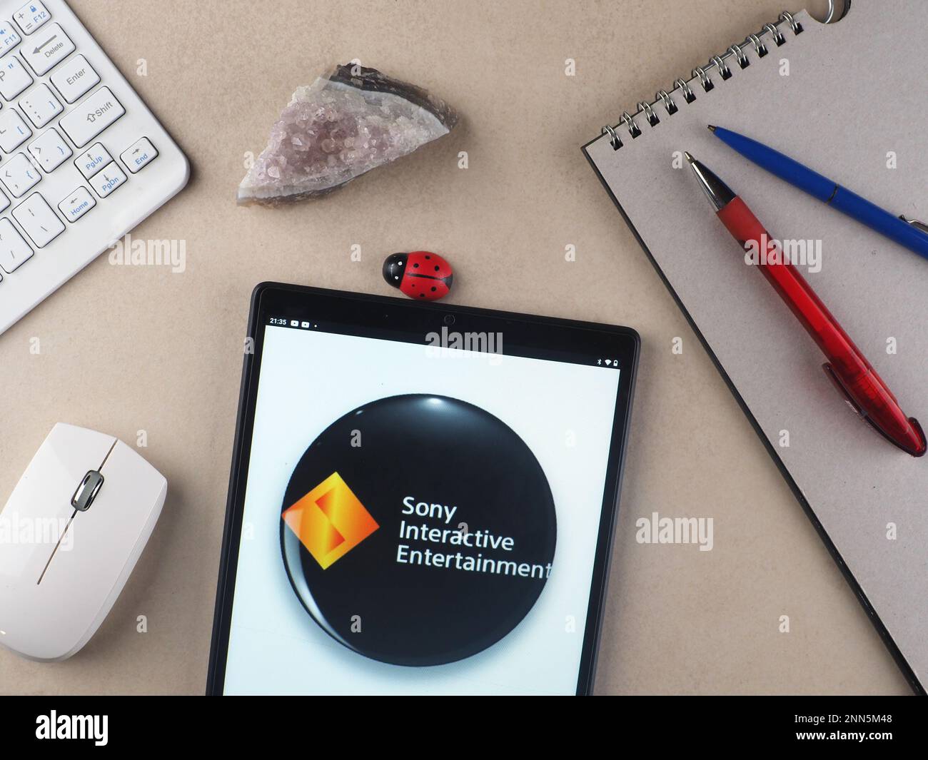 Germany. 24th Feb, 2023. In this photo illustration, a Sony Interactive Entertainment logo seen displayed on a tablet. Credit: SOPA Images Limited/Alamy Live News Stock Photo