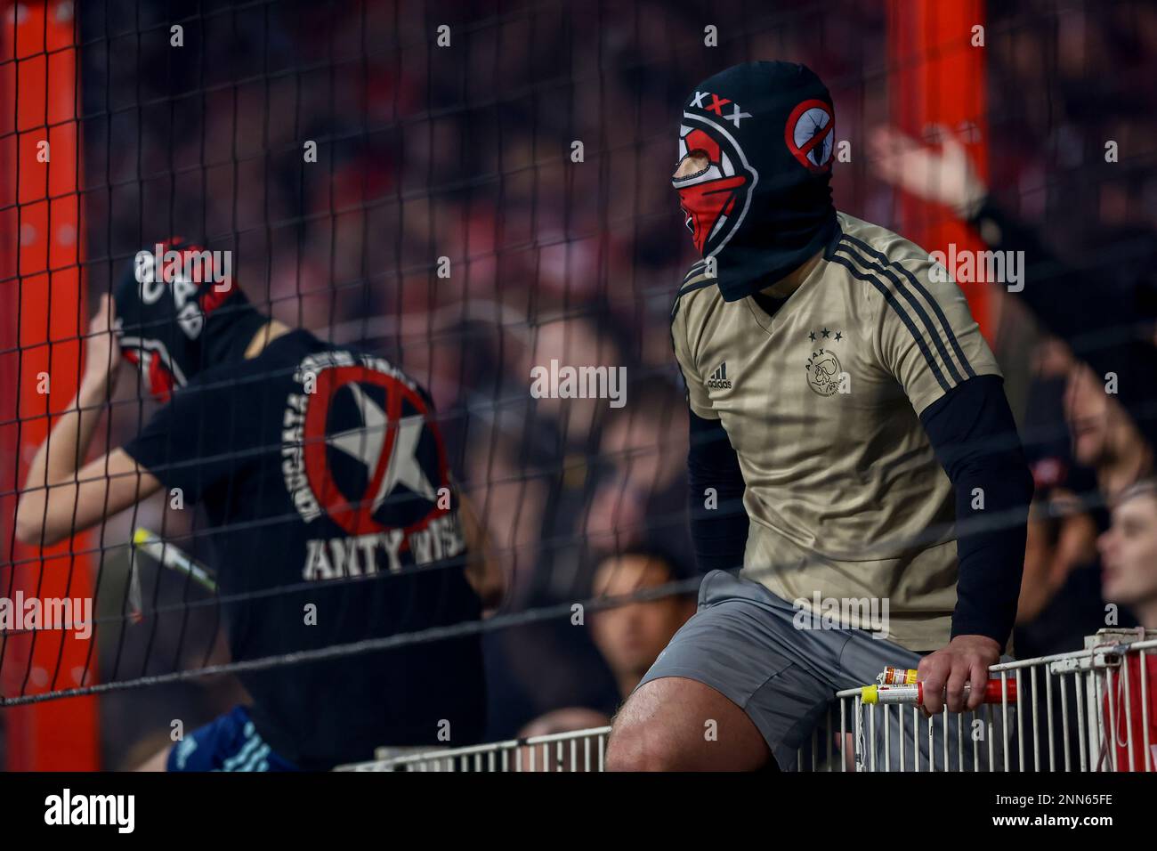 23-02-2023: Sport: Union Berlin v Ajax  BERLIN, GERMANY - FEBRUARY 23: fans of Ajax Amsterdam during the match 1. FC Union Berlin v AFC Ajax: Knockout Stock Photo