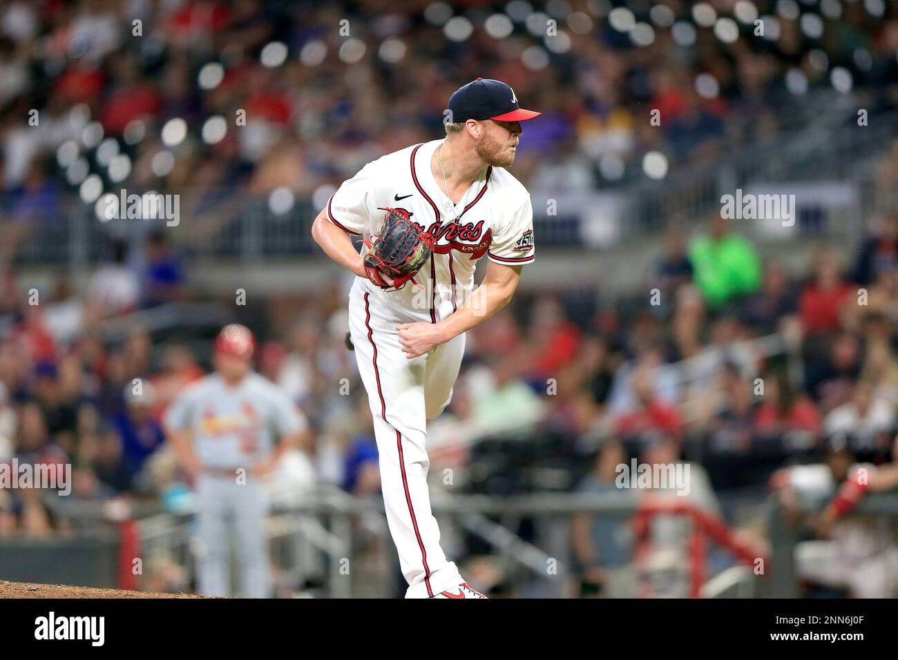 Atlanta Braves relief pitcher Will Smith (51) delivers a pitch during a  baseball game against the Washington Nationals, Sunday, Aug. 15, 2021, in  Washington. The Braves won 6-5. (AP Photo/Nick Wass Stock Photo - Alamy