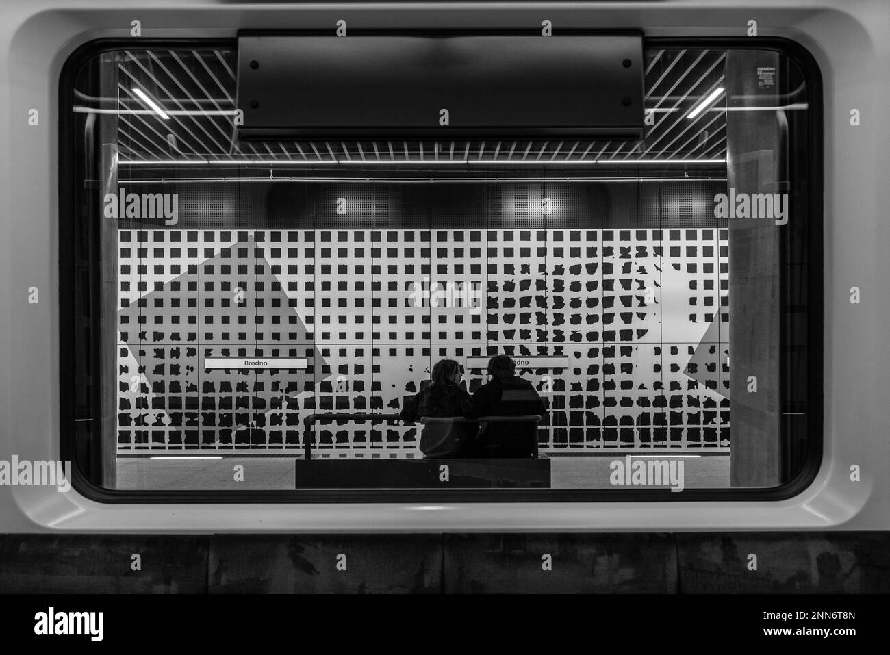 passengers on Warsaw's metro Stock Photo