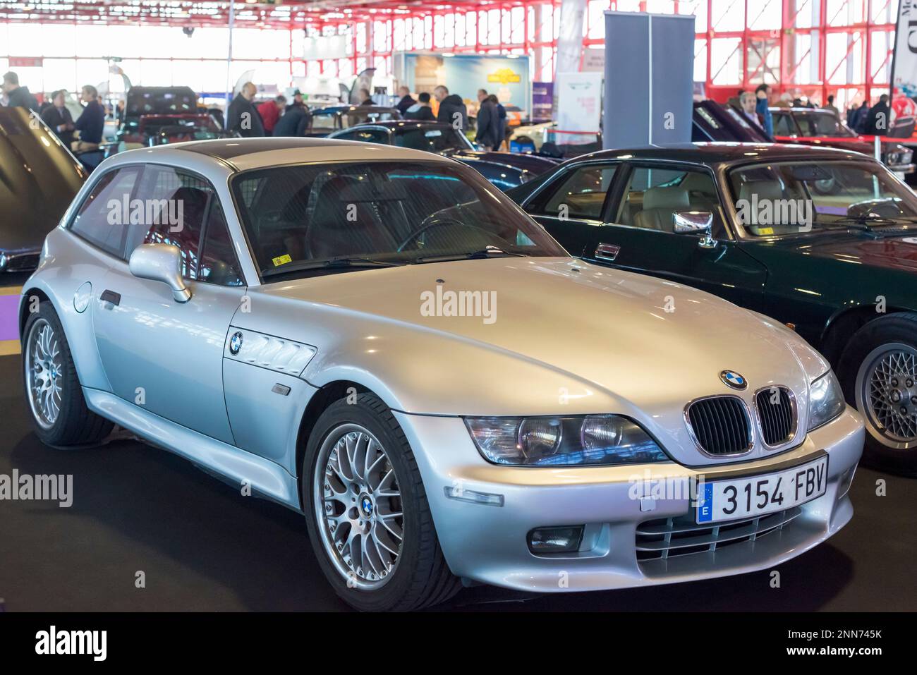 BMW sports car at the ClassicMadrid exhibition of classic and vintage cars opened in Madrid and organised by the Salón Internacional del Vehículo Clás Stock Photo