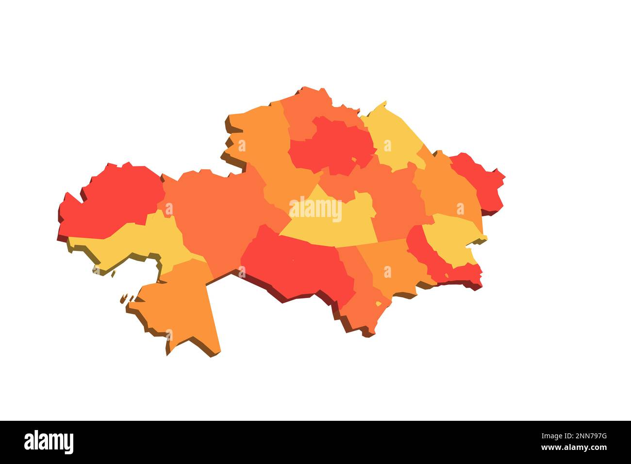 Kazakhstan political map of administrative divisions regions and