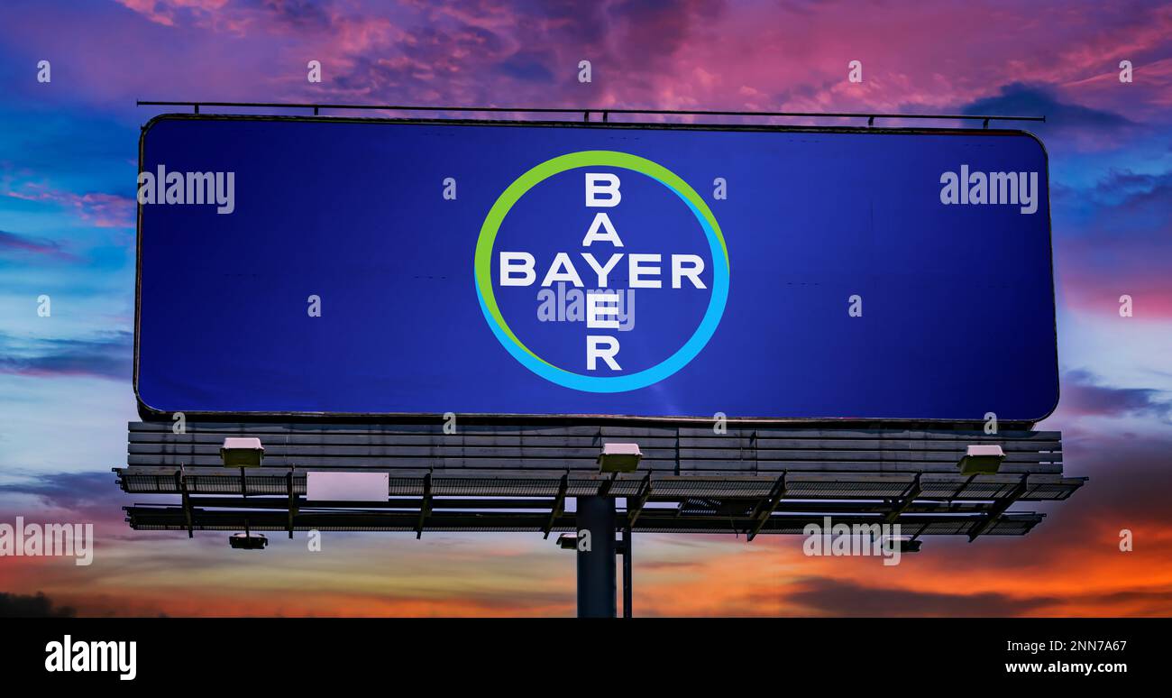 POZNAN, POL JAN 11, 2023 Advertisement billboard displaying logo of