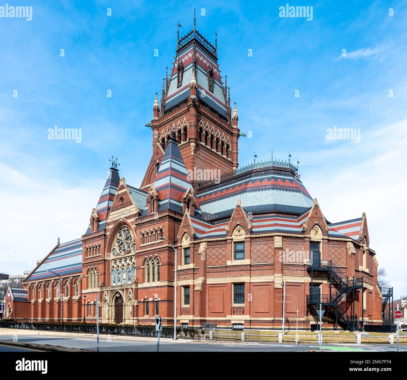The historic architecture of the famous Harvard University in Cambridge 