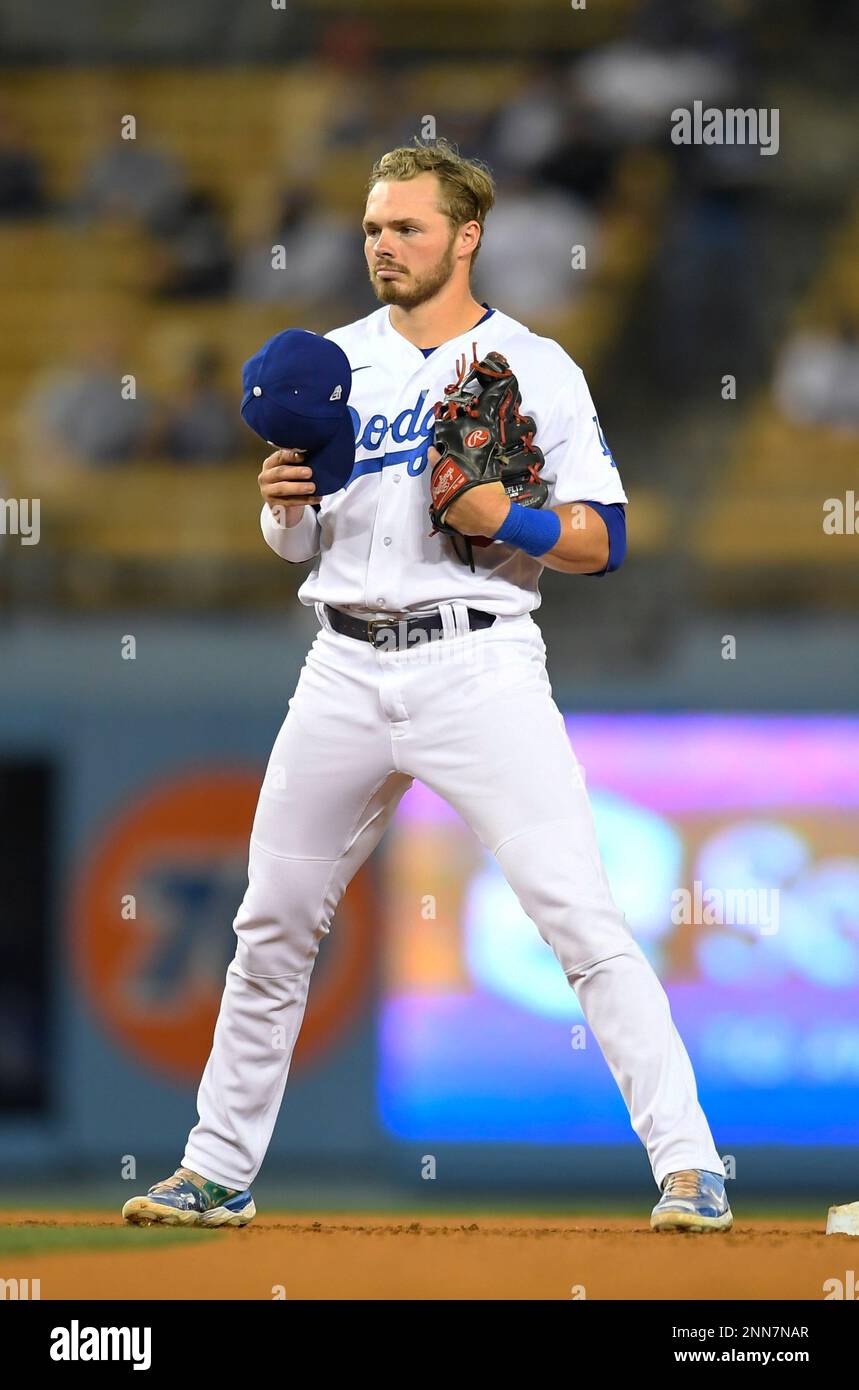 LOS ANGELES, CA - JUNE 11: Gavin Lux (9) of the Los Angeles Dodgers at ...