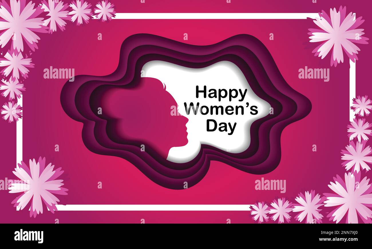 Happy women's day paper cut vector, Women's Day Greeting card ...