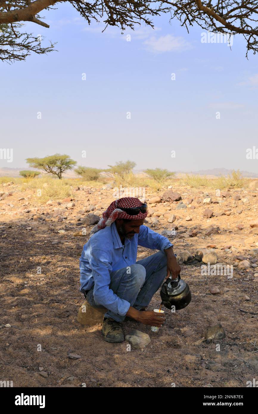 Traditional Bedouin shepherd, Wadi Feynan, AlSharat, Wadi Araba Desert