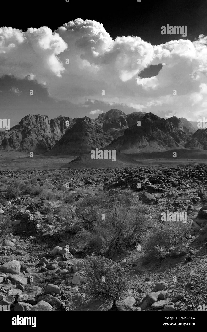 View over the Hamada rocky landscape in Wadi Feynan, Al-Sharat, Wadi ...