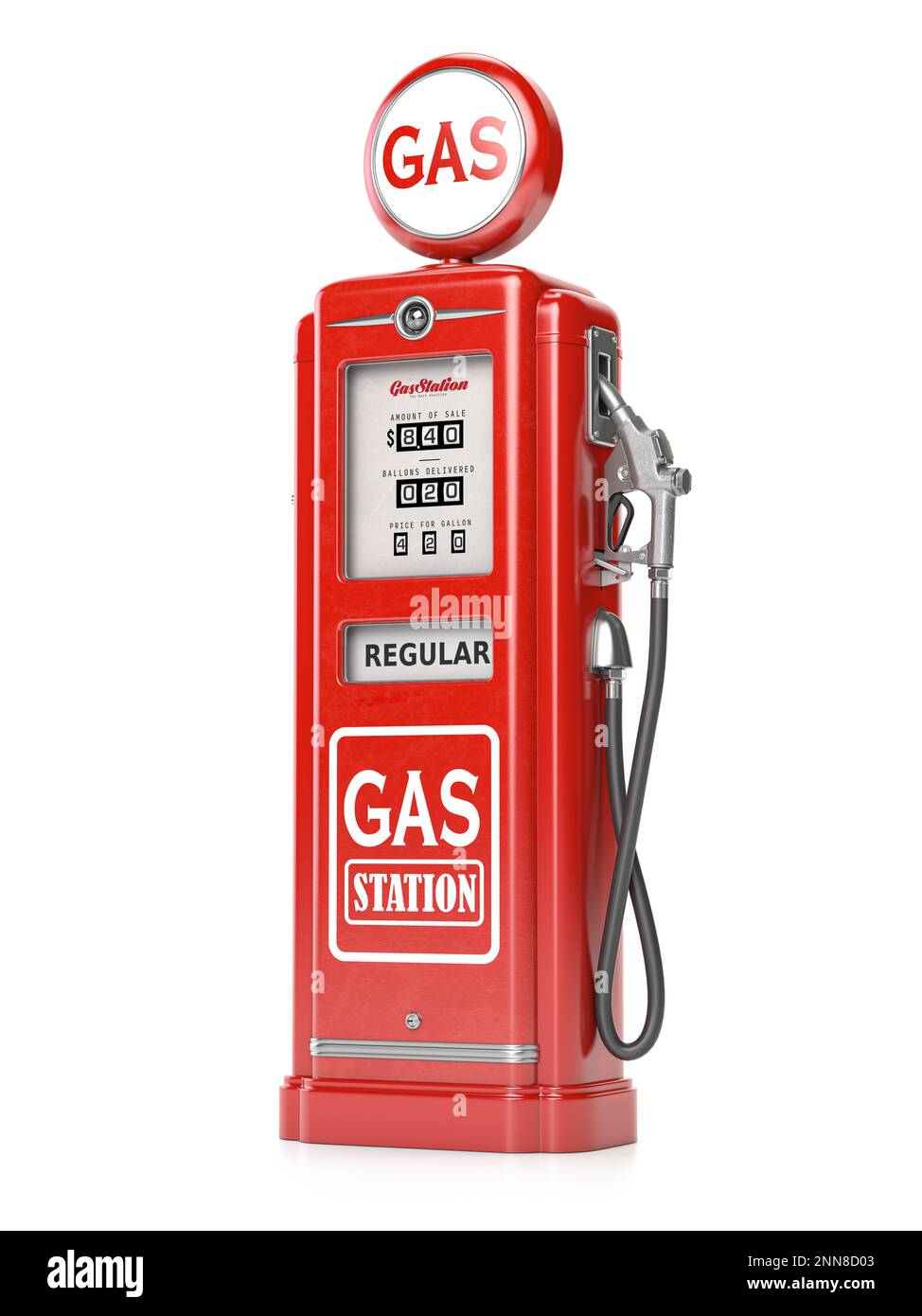 Gas pump and automobile Cut Out Stock Images & Pictures - Alamy