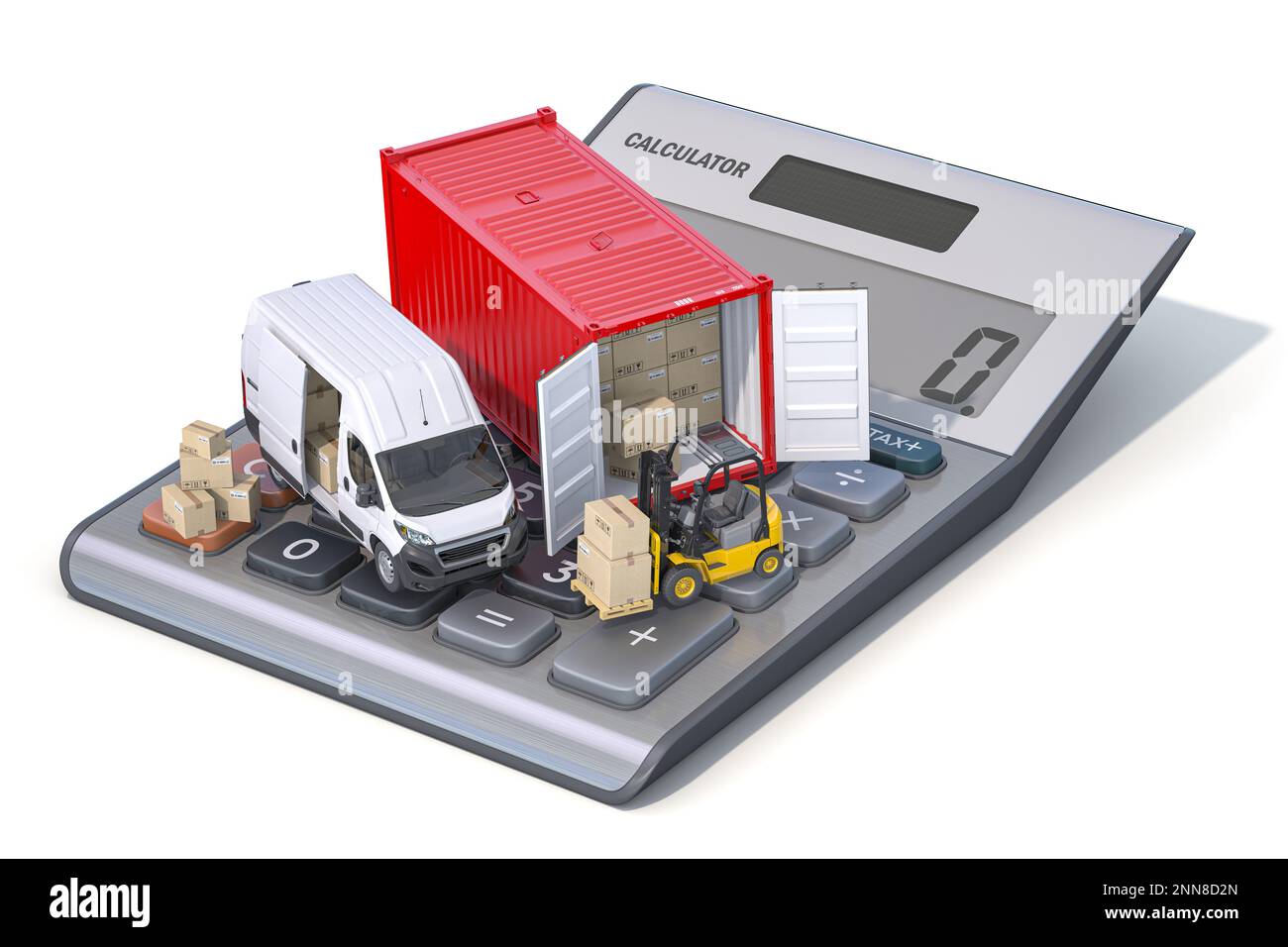 Calculating od delivery shipping and transportation costs. Van with