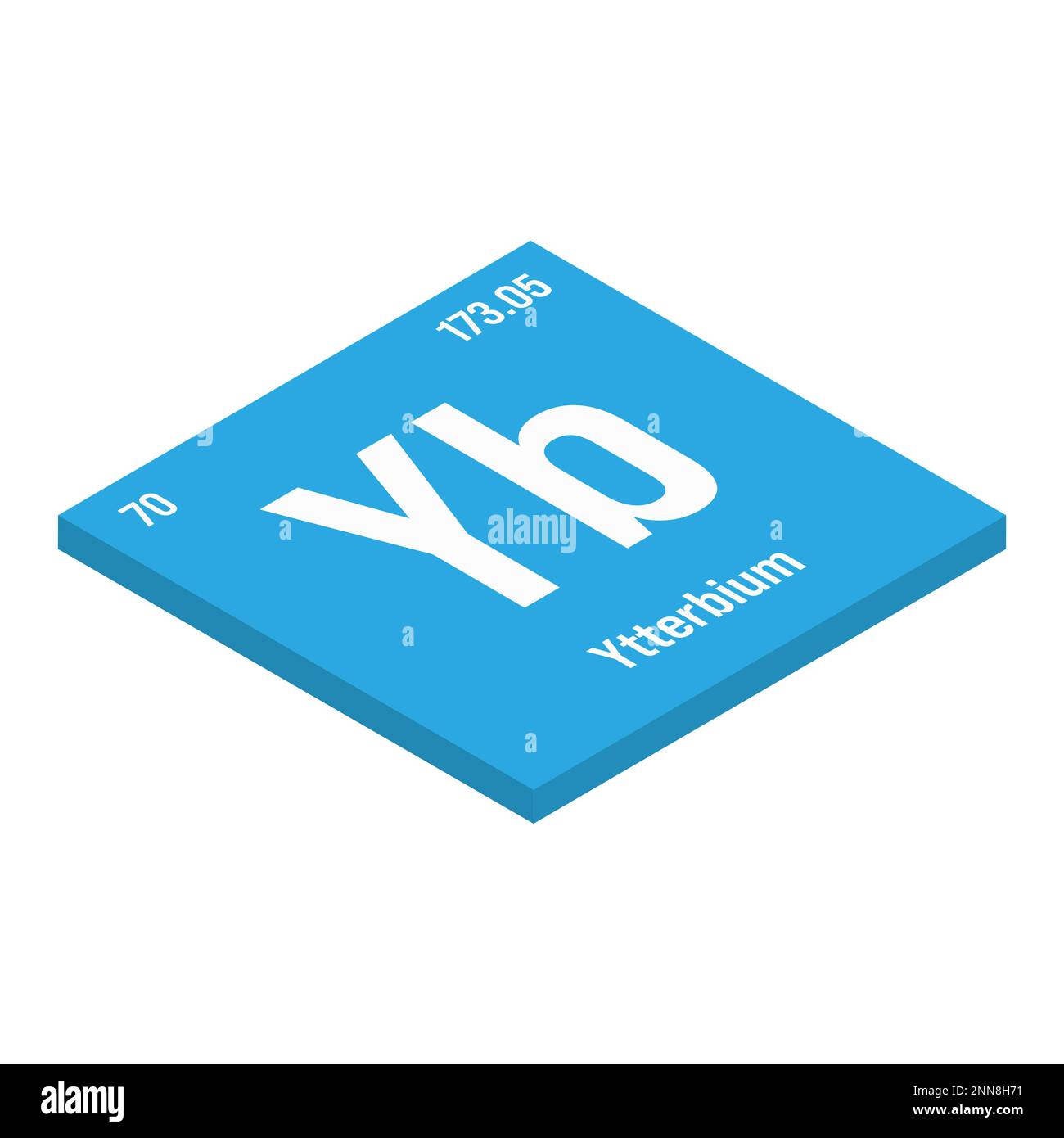 Ytterbium, Yb, periodic table element with name, symbol, atomic number ...