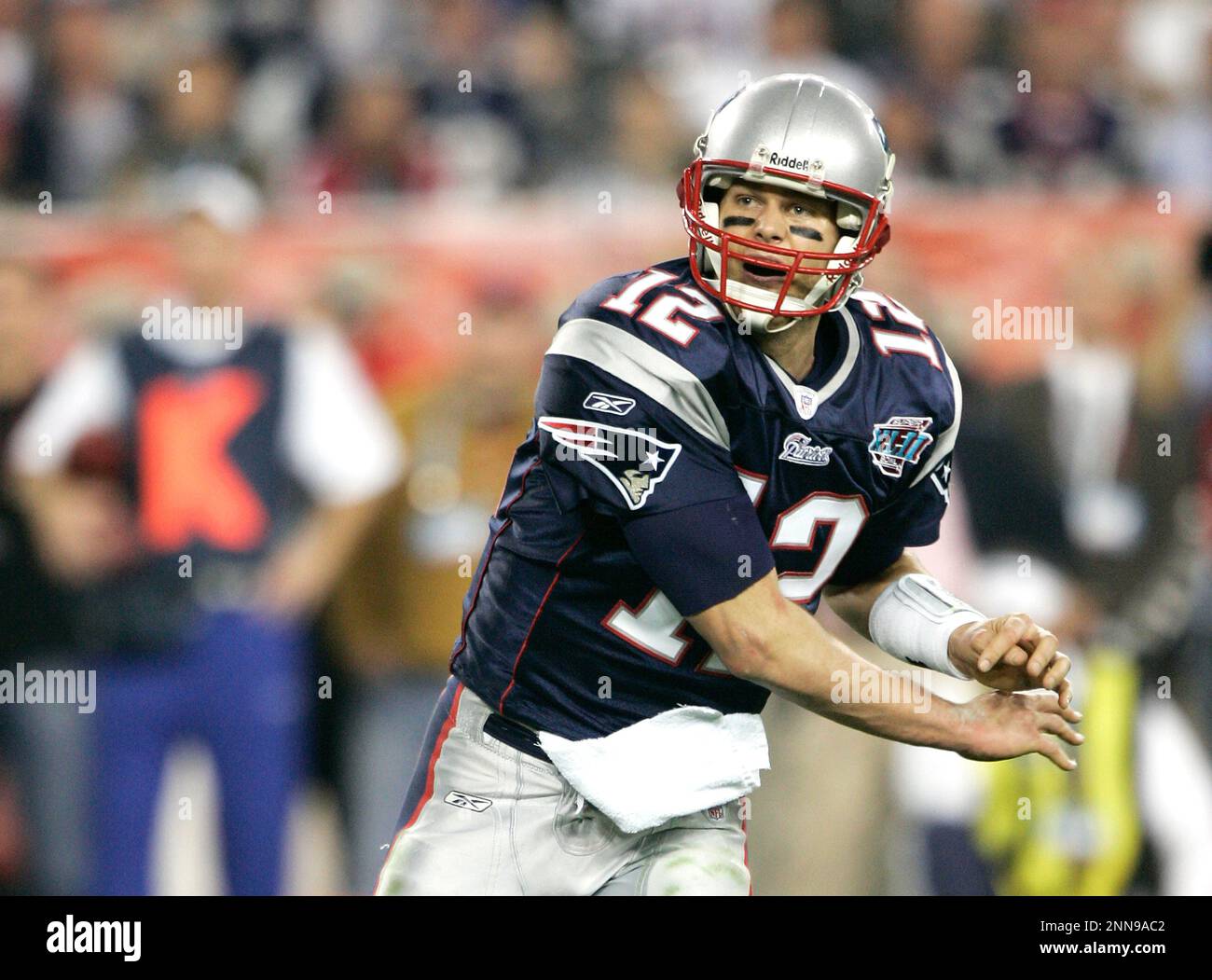 29 January 2008: Tom Brady of the New England Patriots during the 2008  Super Bowl Media Day at the University of Phoenix Stadium in Glendale,  Arizona. (Icon Sportswire via AP Images Stock Photo - Alamy