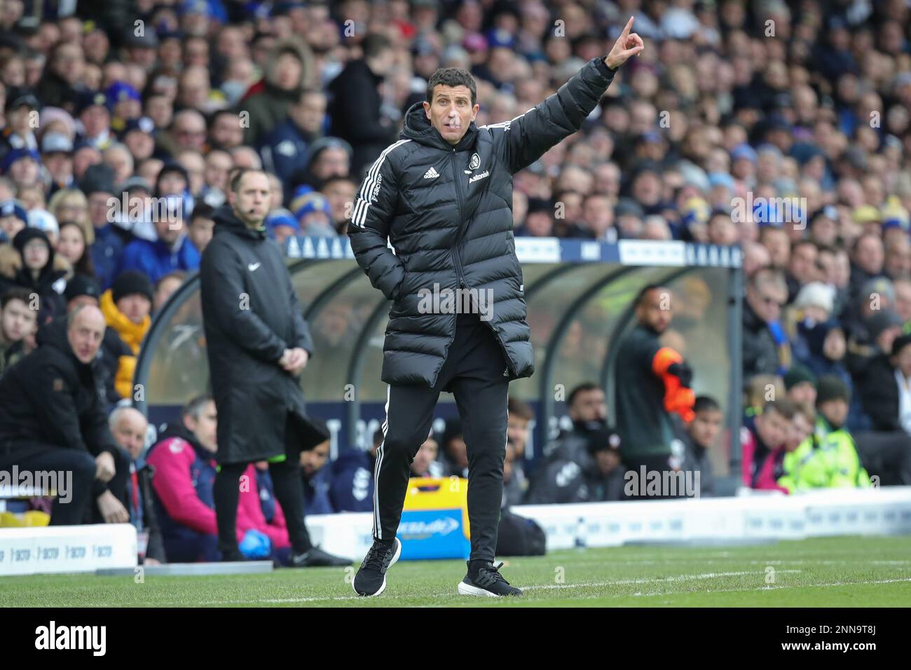 Newly appointed manager of Leeds United Javi Gracia gestures and reacts