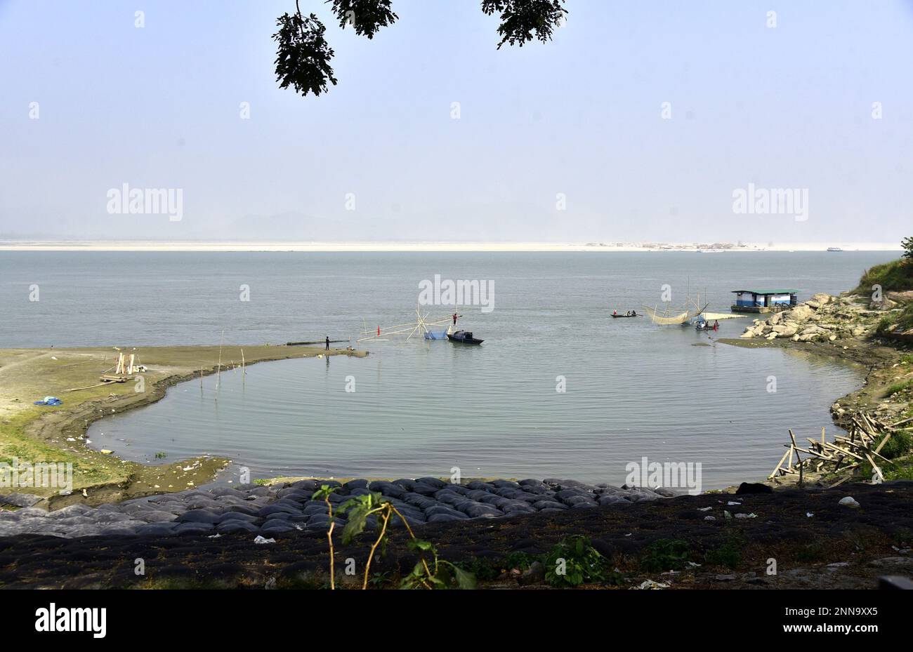 Guwahati, Guwahati, India. 25th Feb, 2023. Fisherman spread his fishing