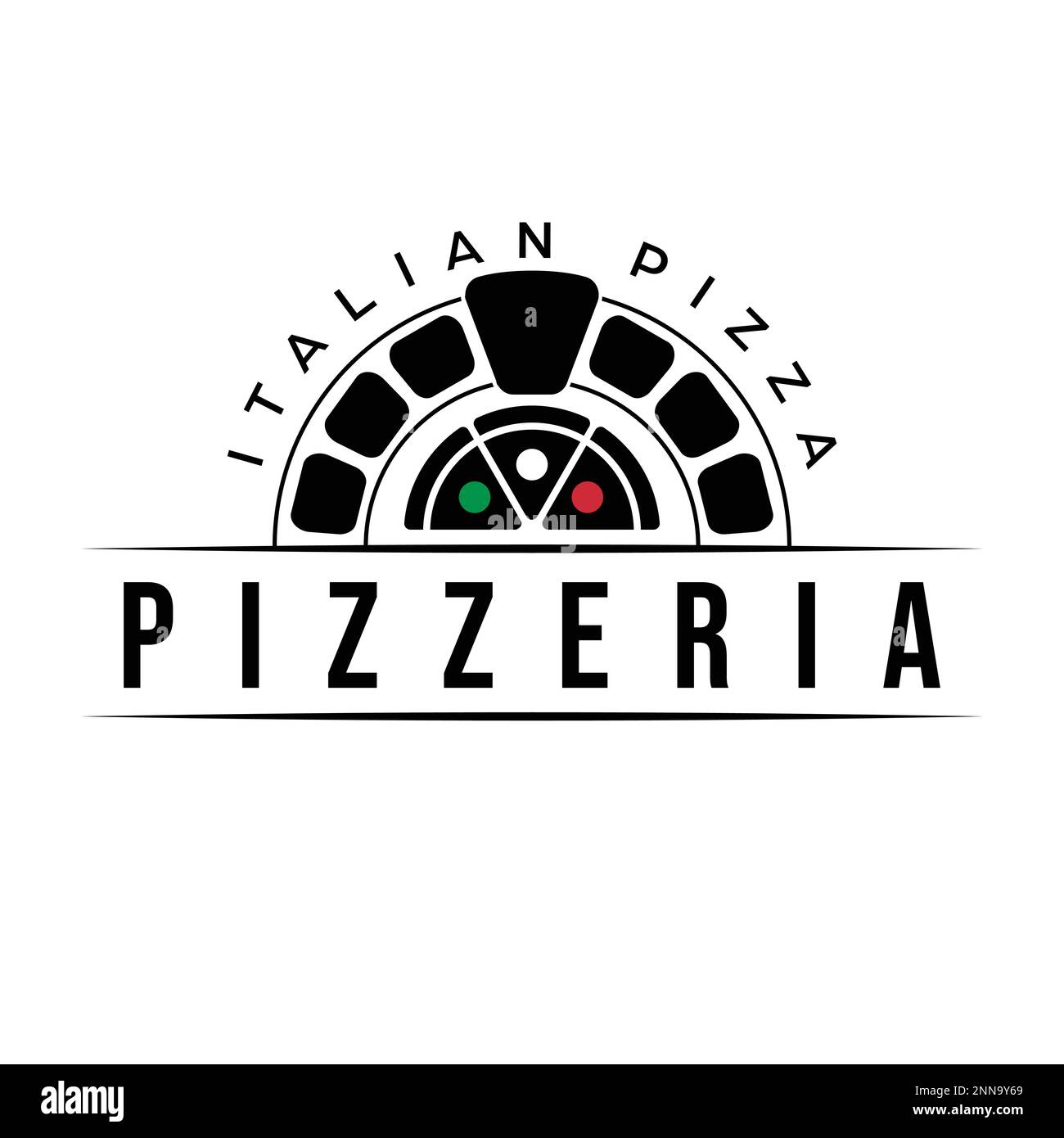 Oven and pizza logo template vector. Luxury pizzeria logotype. Italian ...