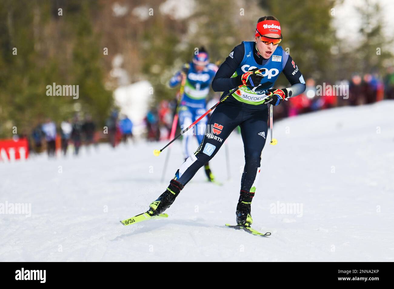 Germany's Katharina Hennig en route to a fourth place finish in the